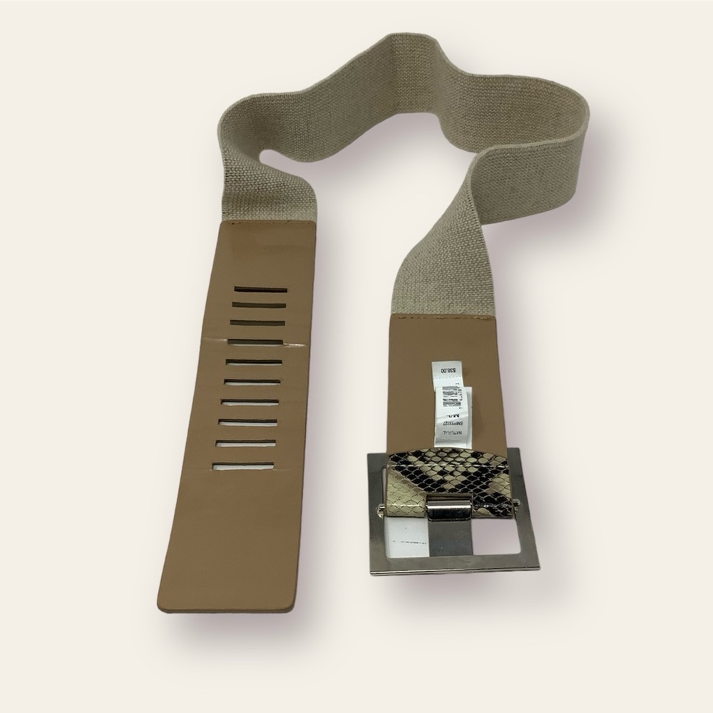 🛍️SALE🛍️ Snakeskin Print Wide Women’s Belt Stretchy with Square Buckle - Picture 8 of 11